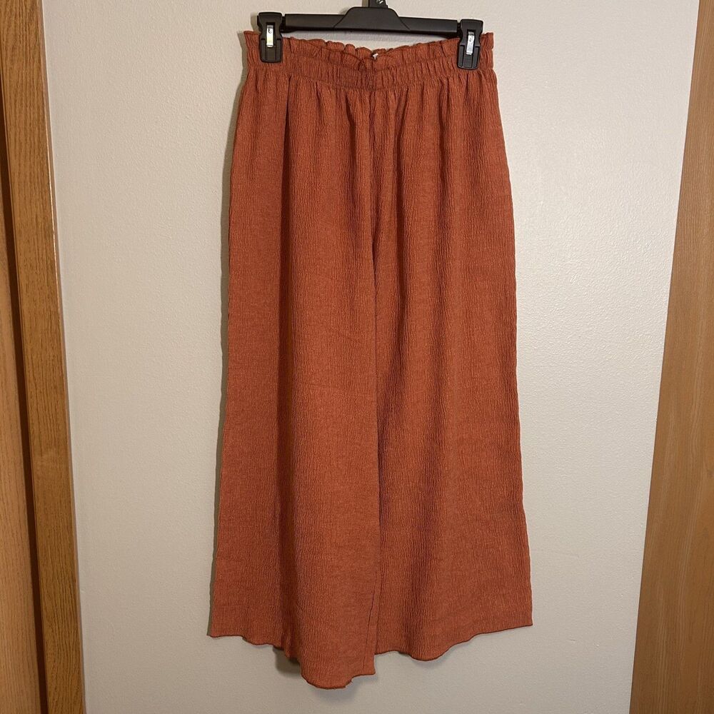 Lush Women's Gaucho Pants Boho Small Cottage Core High Rise Wide Leg Pull On